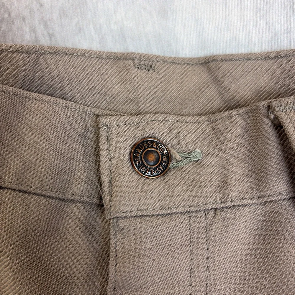 Vintage Levi's Action Slacks Mens 34x30 Tan Sta-Prest Straight Leg Trousers